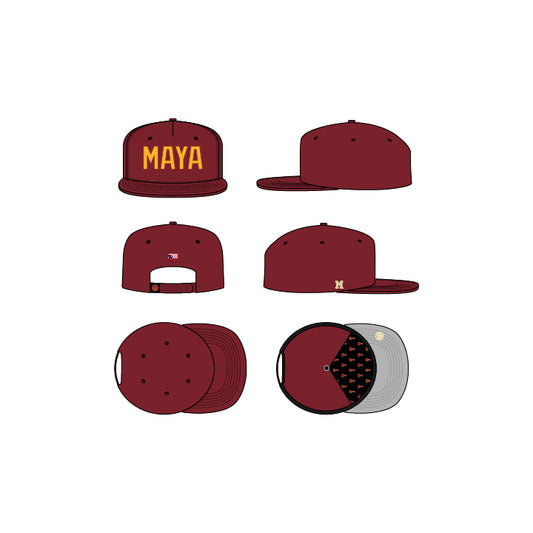 INDIOS DE MAYAGÜEZ x DLAB BURGUNDY SNAPBACK "MAYA" EDITION