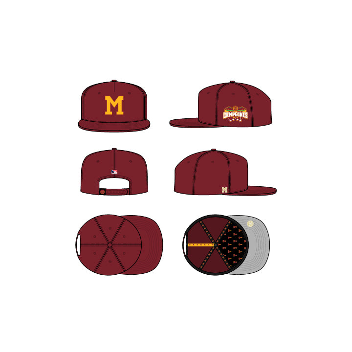 INDIOS DE MAYAGÜEZ x DLAB BURGUNDY SNAPBACK YELLOW M