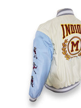 INDIOS x DLAB Cream/Sky Blue Bomber Varsity Jacket 2.0