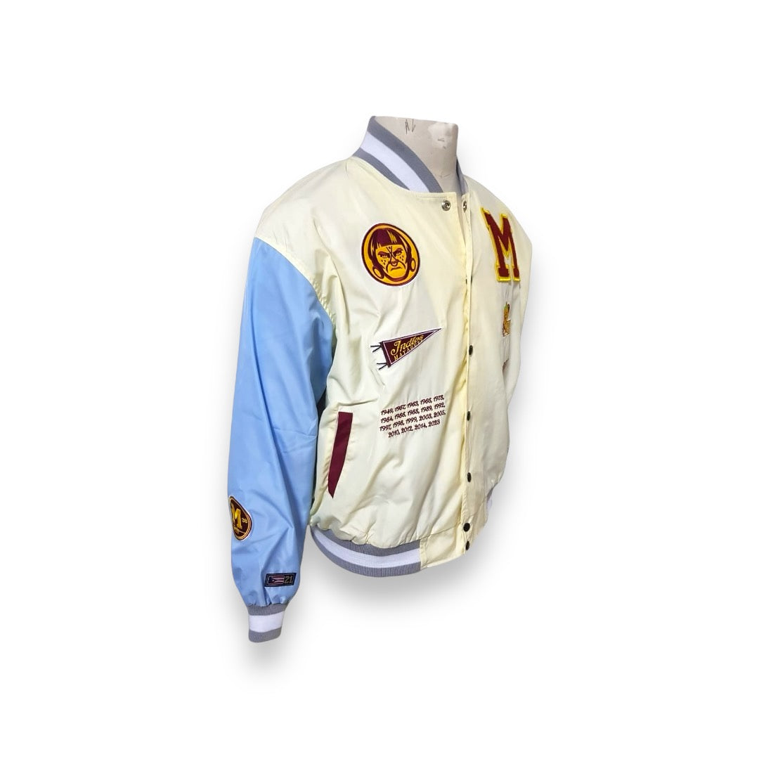 INDIOS x DLAB Cream/Sky Blue Bomber Varsity Jacket 2.0