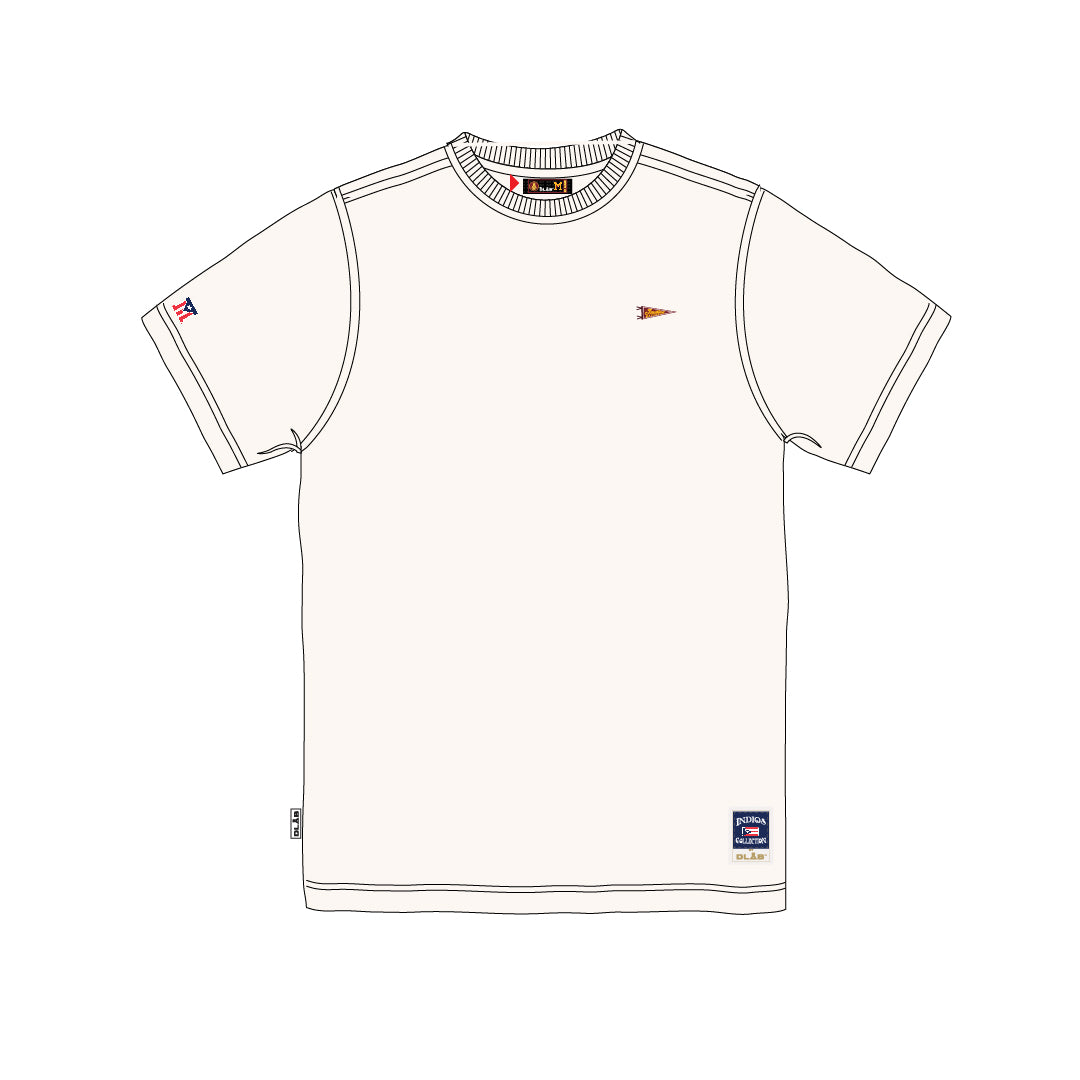 INDIOS Bone White Small Embroidered Patch Tee