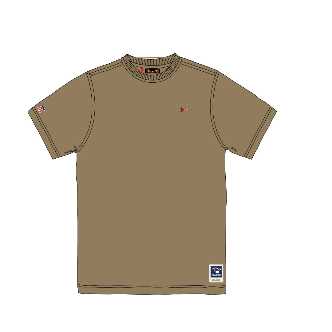 INDIOS Khaki Small Embroidered Patch Tee