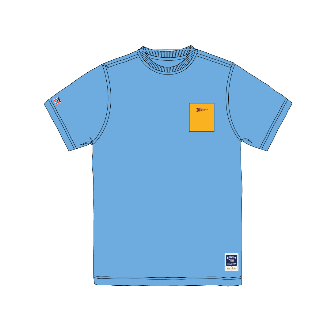 INDIOS Sky Blue Small Embroidered Patch Pocket Tee