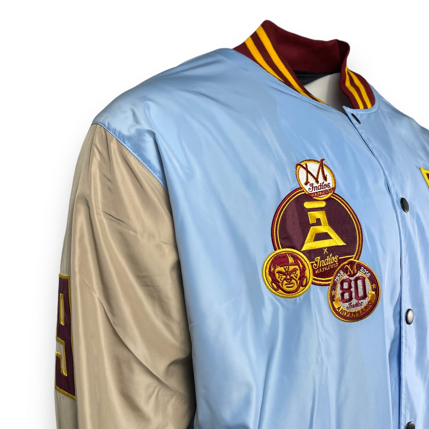 INDIOS Sky Blue Bomber Varsity Jacket