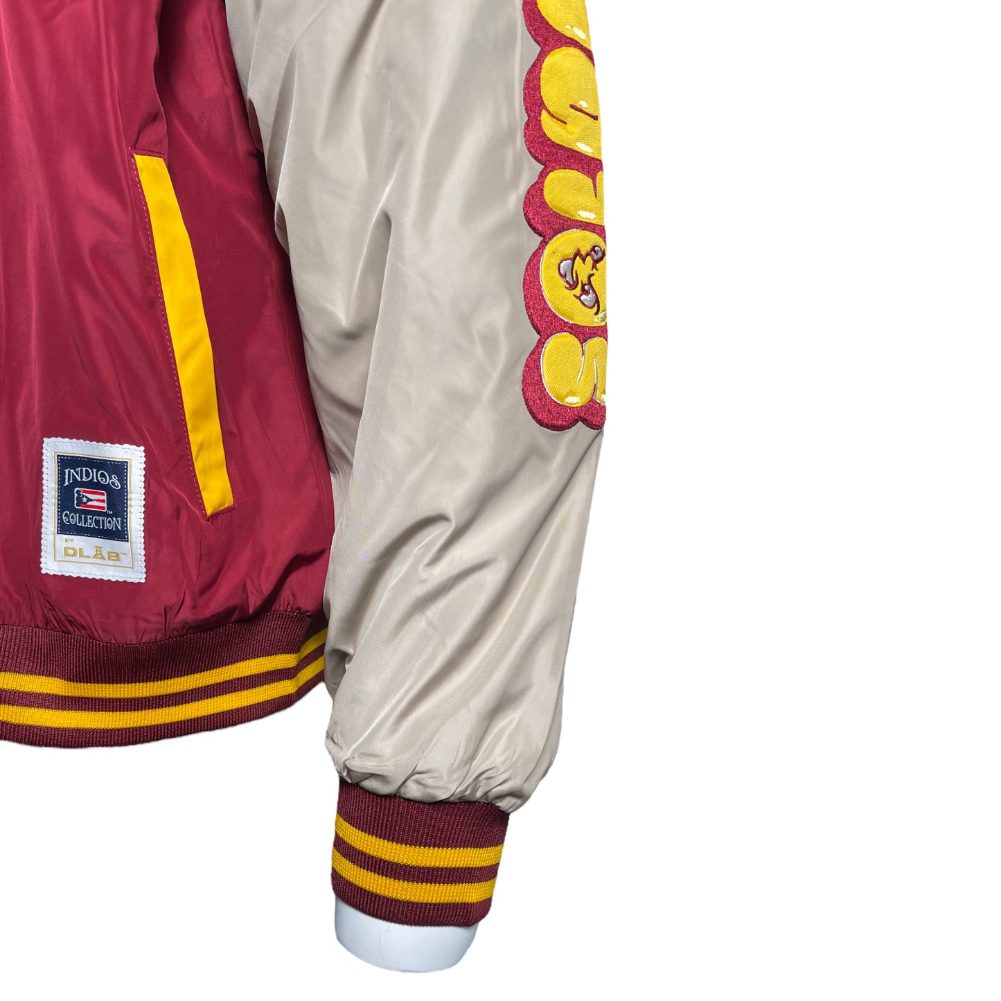 INDIOS Burgundy Bomber Varsity Jacket