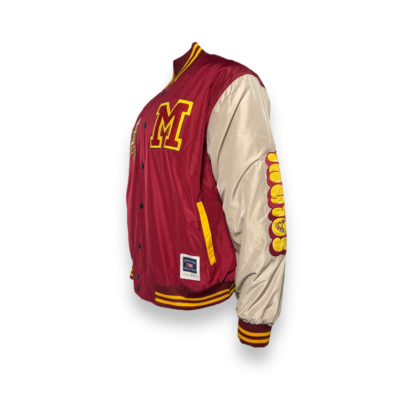 INDIOS Burgundy Bomber Varsity Jacket