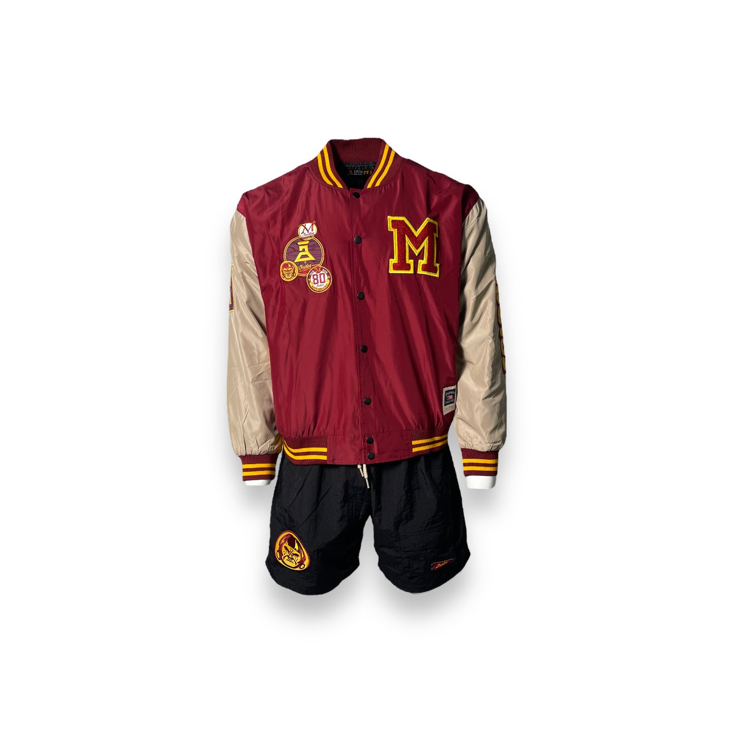 INDIOS Burgundy Bomber Varsity Jacket